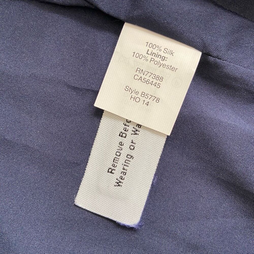 Madewell Silk Ascot Navy Print A-Line Skirt 2 - Picture 7 of 8